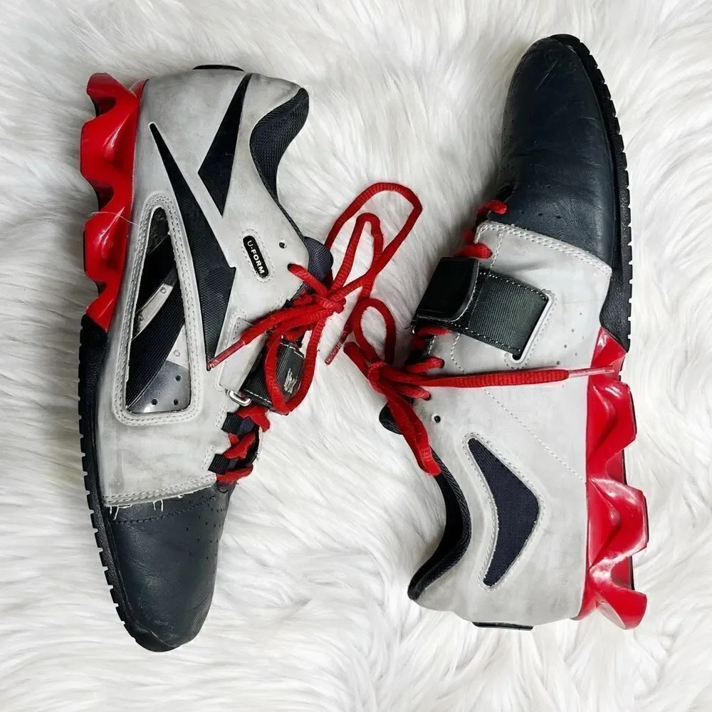 Reebok Crossfit U Form Weightlifter Shoes Grey & Red Size 8